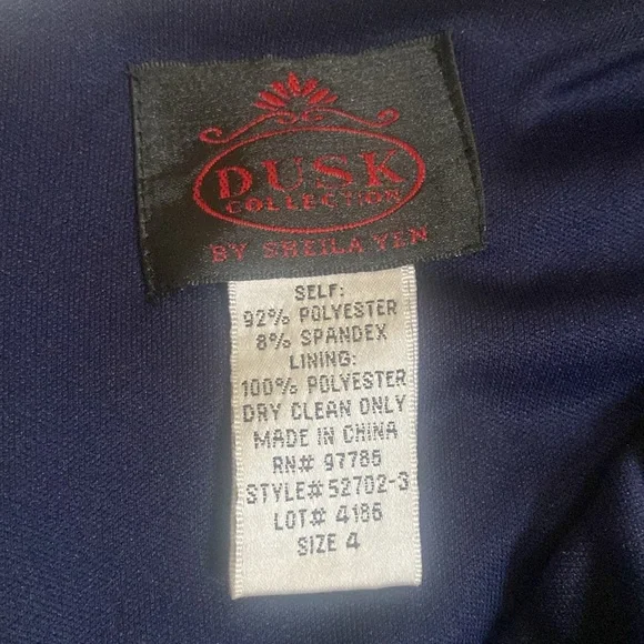 Dusk by Sheila Yen Gorgeous Elegant Navy Blue Formal Prom Halter Gown Dress sz 4 - Picture 6 of 7